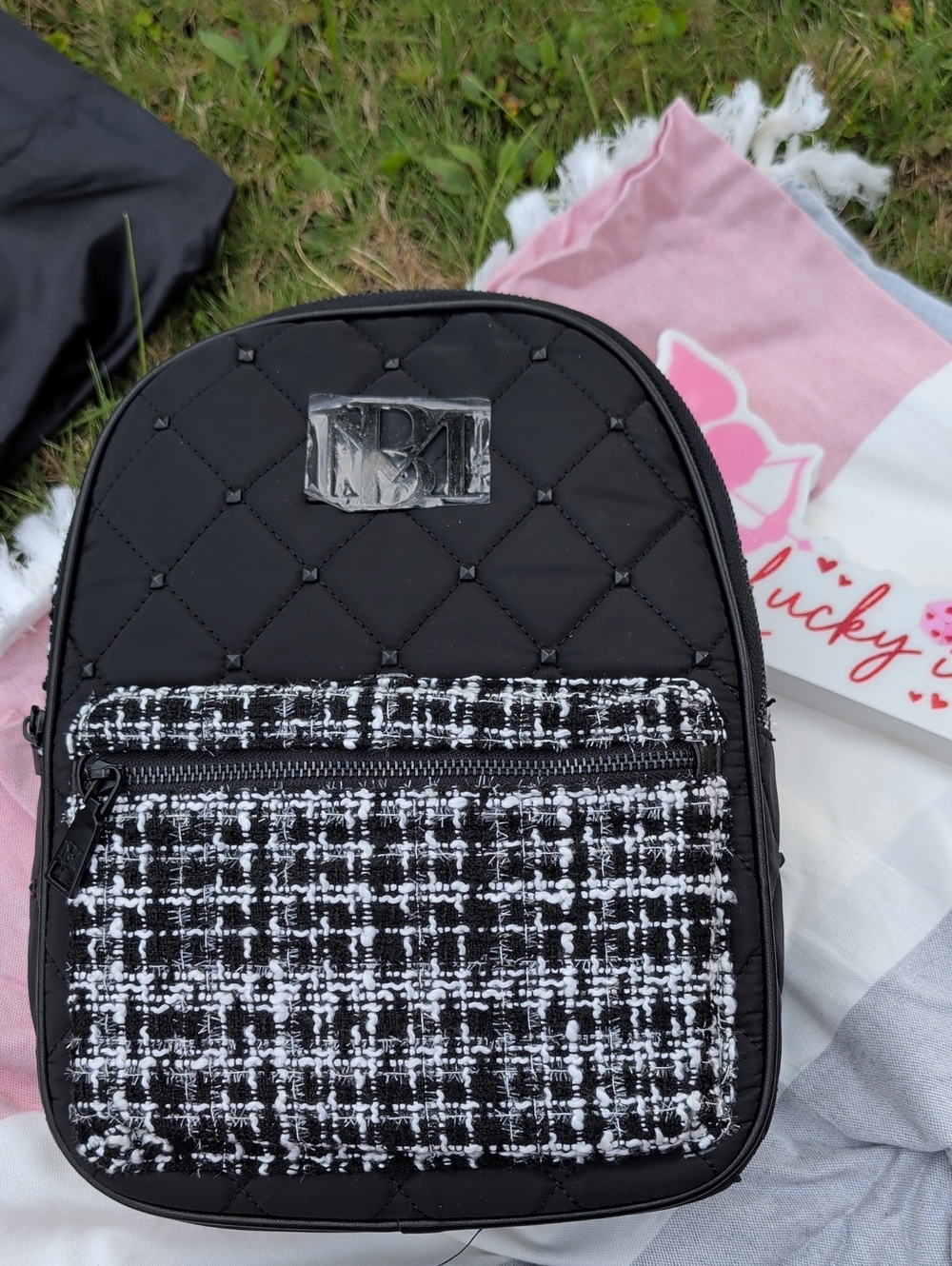Badgley Mischka Big Diamond Quilted Backpack